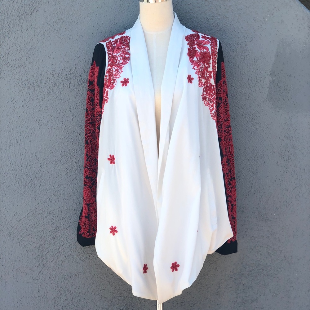 Johnny Was Biya beaded silk jacket size S